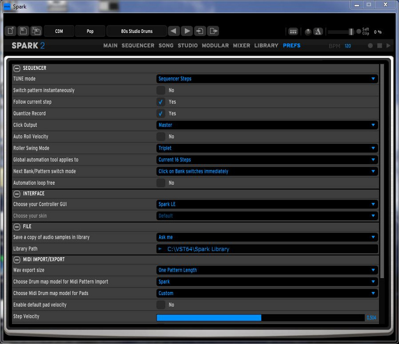 Spark2-preferences
